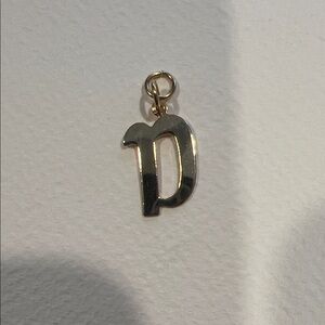 Gold Tone Letter 'D' Initial Pendant Charm